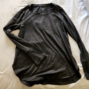 Long Sleeve Athleta Top in Charcoal Gray, Size L